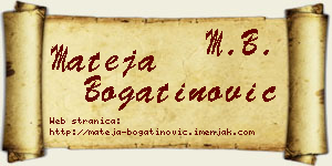 Mateja Bogatinović vizit kartica